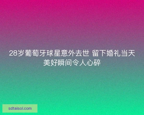 28岁葡萄牙球星意外去世 留下婚礼当天美好瞬间令人心碎